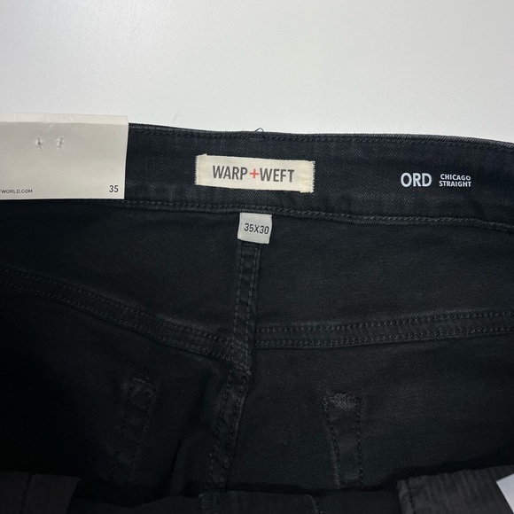 Warp + Weft ORD Chicago Straight Jean Asphalt Black Men’s 35 x 30 NEW With Tags - Picture 10 of 16